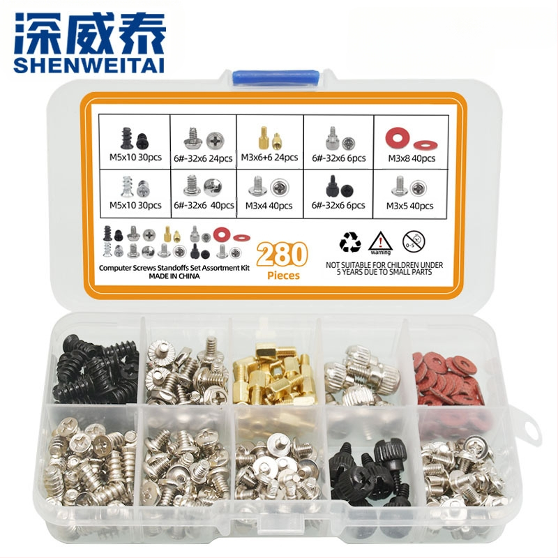 Stalinio kompiuterio korpuso varžtai, dėžutėje esantis kietasis diskas, pagrindinės plokštės korpusas, maitinimo bloko ventiliatoriaus varžtų rinkinys, „Amazon Cross-Border“