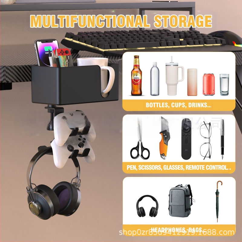 2025. aasta uus lauakonsool, multifunktsionaalne veetass, kõrvaklappide ja mängukontrolleri paigutusraam, lihtne paigaldada