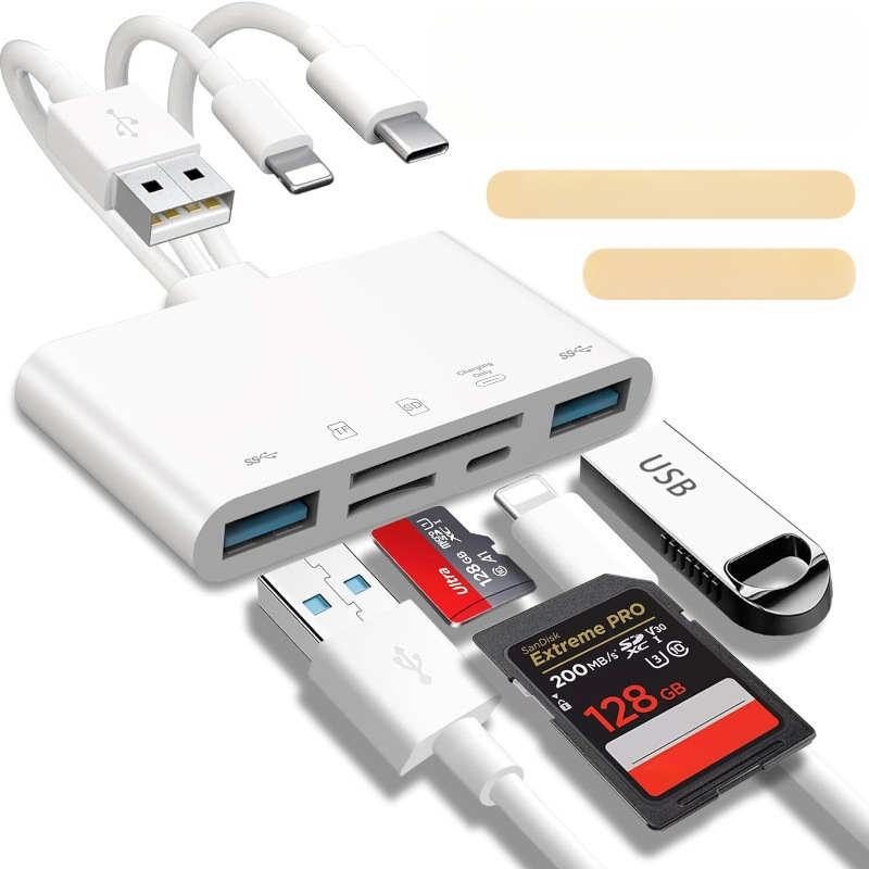 Multifunktsionaalne tf-kaardilugeja Apple`i TYPE-C/SD/MS/XD/CF/USB/USB-C kõvakettakaardilugejale