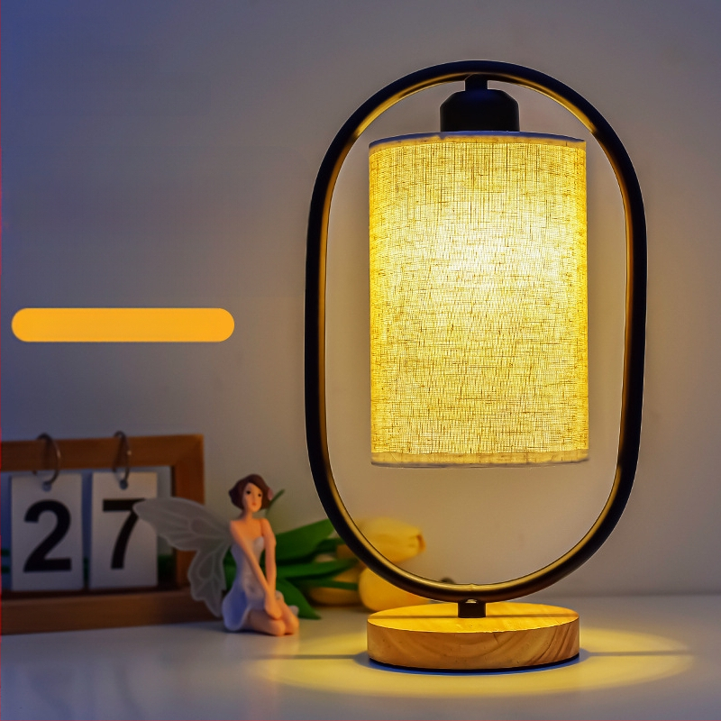 Guofeng luulelaualamp vintage kangast öölamp pulmalaualamp magamistoa voodiäärne pulmaruum pulmapidu Changmingi lamp