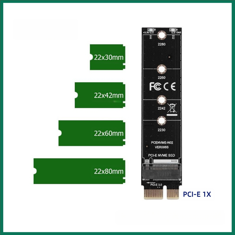 Адаптерна карта M.2 Nvme SSD NGFF към PCI X4 m Key-B с двоен интерфейс, поддържа 20110 Solid State