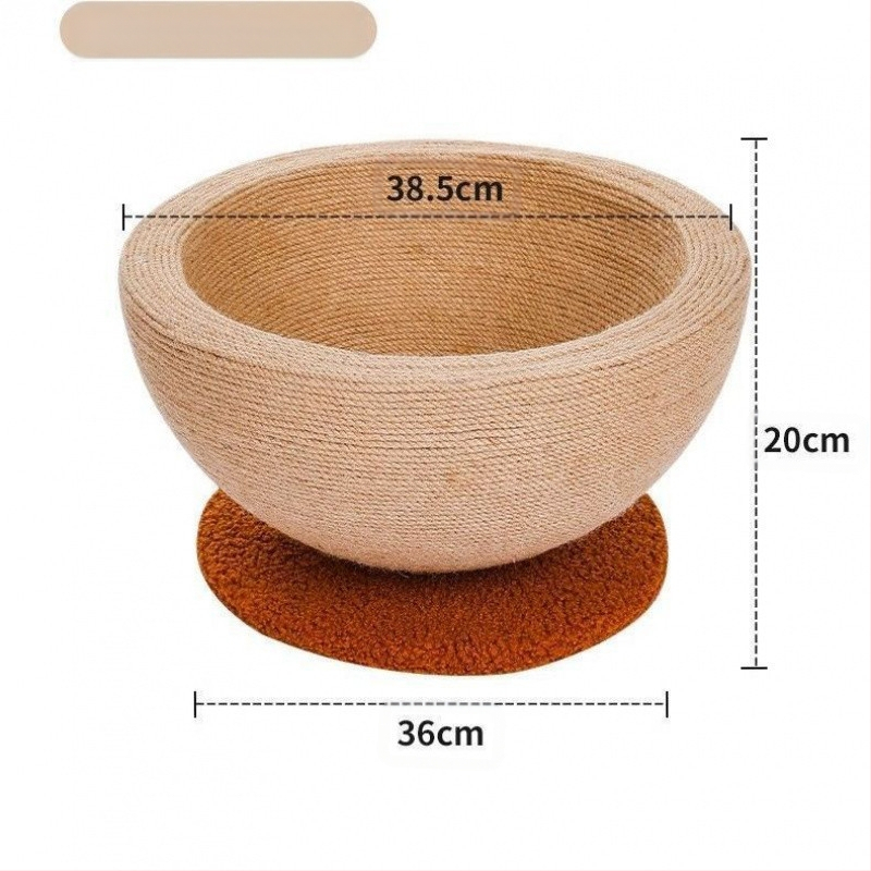 Szizál macskakaparódeszka és fészek, extra nagy macskajáték, karcálló és nem hullat morzsát. A fészektál kenderkötélből készült és nem karcolódik.