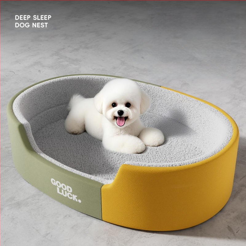 Zadebljani ovalni krevet za pse, univerzalni krevet za pse za sva godišnja doba, boks za srednje i velike pse, prostirka za pse od imitacije kože, veleprodaja preko granica