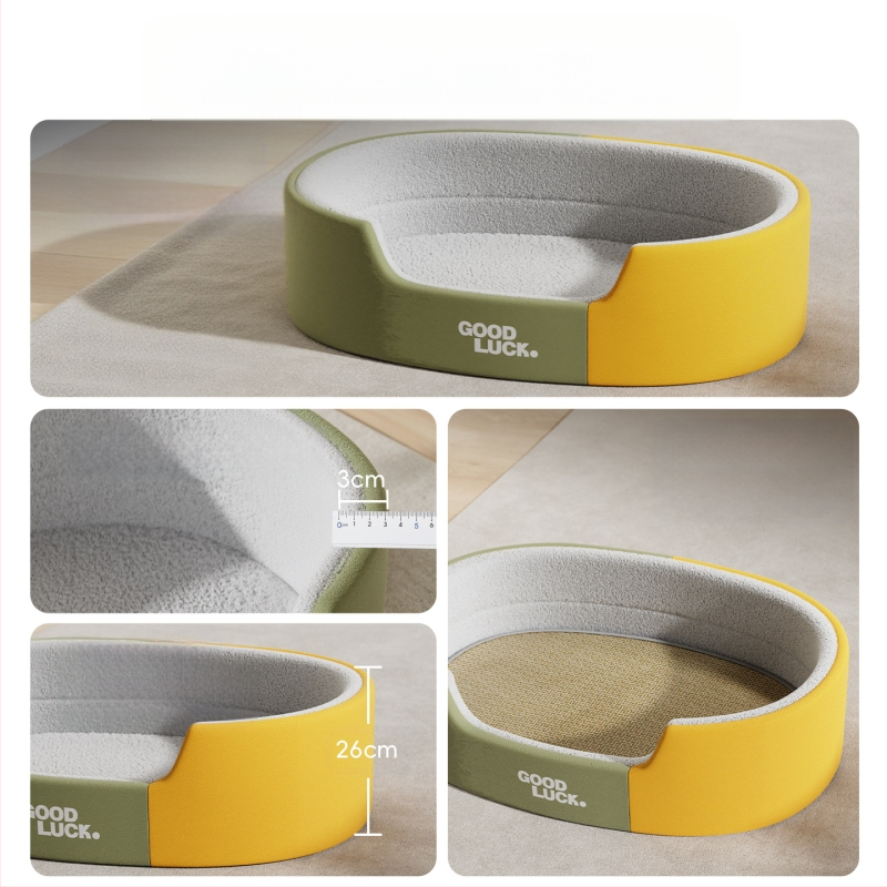 Zadebljani ovalni krevet za pse, univerzalni krevet za pse za sva godišnja doba, boks za srednje i velike pse, prostirka za pse od imitacije kože, veleprodaja preko granica