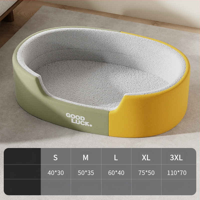 Zadebljani ovalni krevet za pse, univerzalni krevet za pse za sva godišnja doba, boks za srednje i velike pse, prostirka za pse od imitacije kože, veleprodaja preko granica