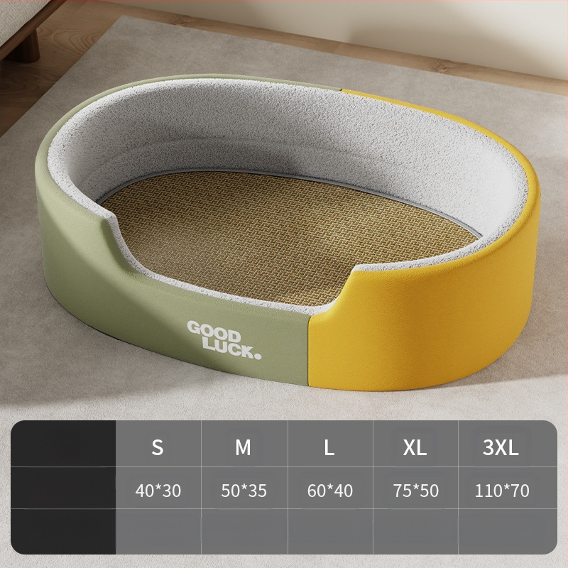 Zadebljani ovalni krevet za pse, univerzalni krevet za pse za sva godišnja doba, boks za srednje i velike pse, prostirka za pse od imitacije kože, veleprodaja preko granica