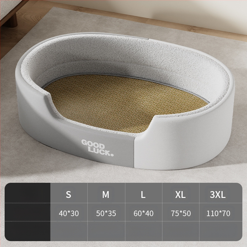 Zadebljani ovalni krevet za pse, univerzalni krevet za pse za sva godišnja doba, boks za srednje i velike pse, prostirka za pse od imitacije kože, veleprodaja preko granica