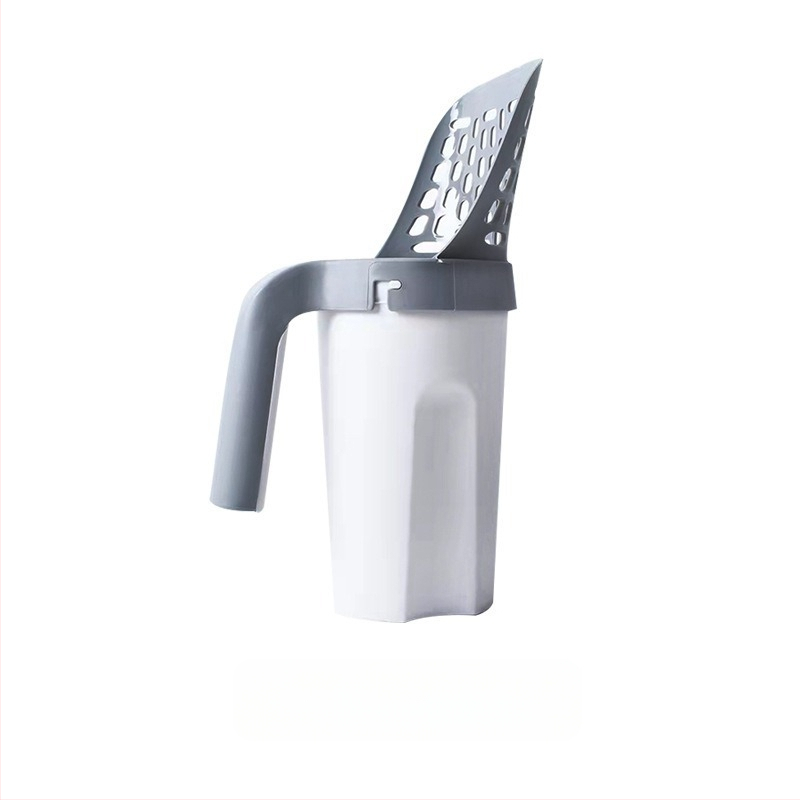 Naujas kačių kraiko kastuvas, plastikinis kačių išmatų kastuvas su šiukšlių maišu, skirtas lengvam kačių išmatų valymui, patogus „viskas viename“ kačių kraiko kastuvas