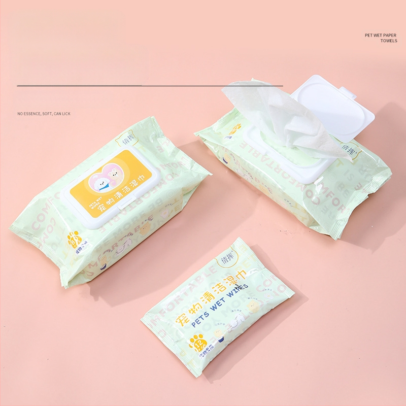 Lemmikloomade niisked salvrätikud 80 spetsiaalset mitte-nühkivat pisarat kassidele ja koertele Kehaosade desodoreerivad niisked salvrätikud