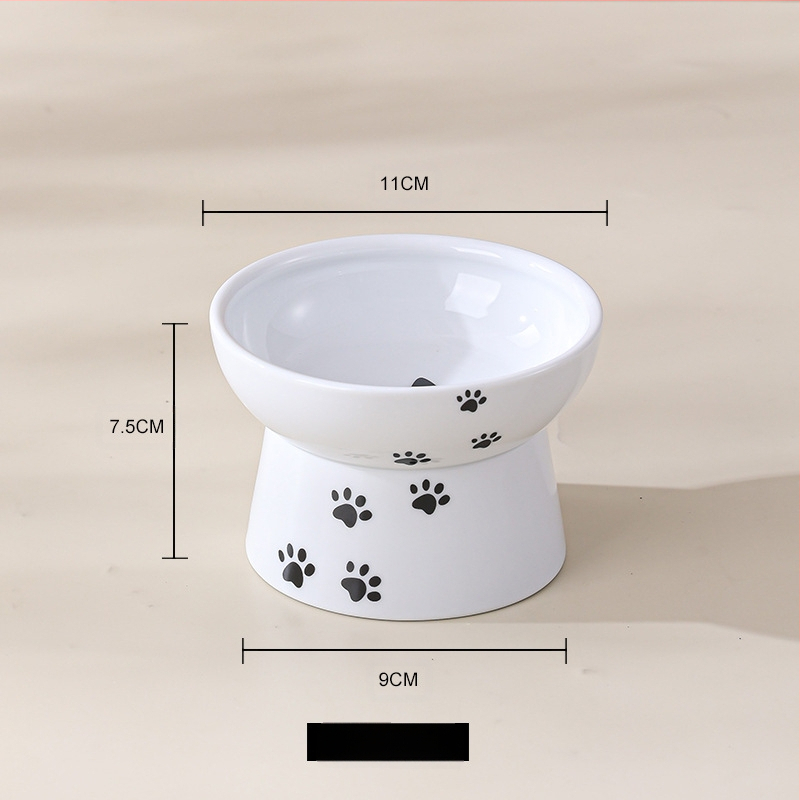 Suupistekonserveeritud kassikauss, ümberminekuvastane lemmikloomade joogikauss, kaelalülisid kaitsev, kõrge jalaga keraamiline kassitoidukauss