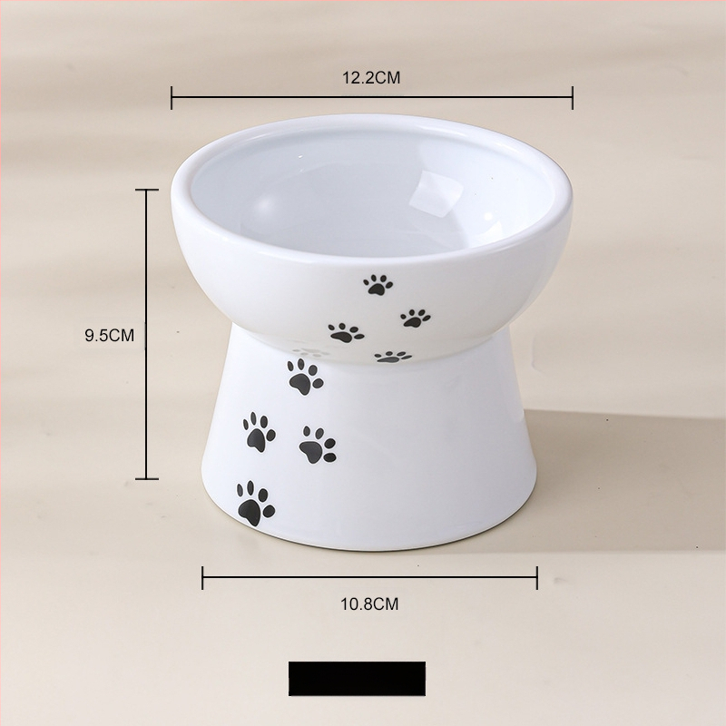 Suupistekonserveeritud kassikauss, ümberminekuvastane lemmikloomade joogikauss, kaelalülisid kaitsev, kõrge jalaga keraamiline kassitoidukauss