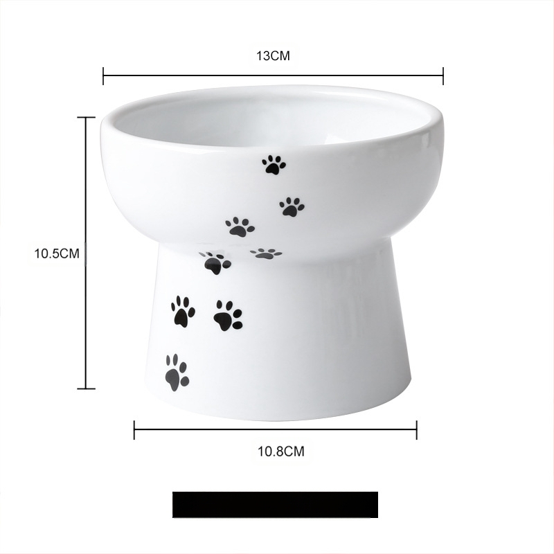 Suupistekonserveeritud kassikauss, ümberminekuvastane lemmikloomade joogikauss, kaelalülisid kaitsev, kõrge jalaga keraamiline kassitoidukauss