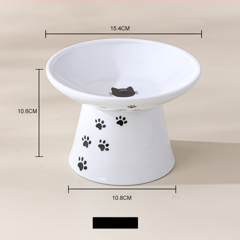 Suupistekonserveeritud kassikauss, ümberminekuvastane lemmikloomade joogikauss, kaelalülisid kaitsev, kõrge jalaga keraamiline kassitoidukauss