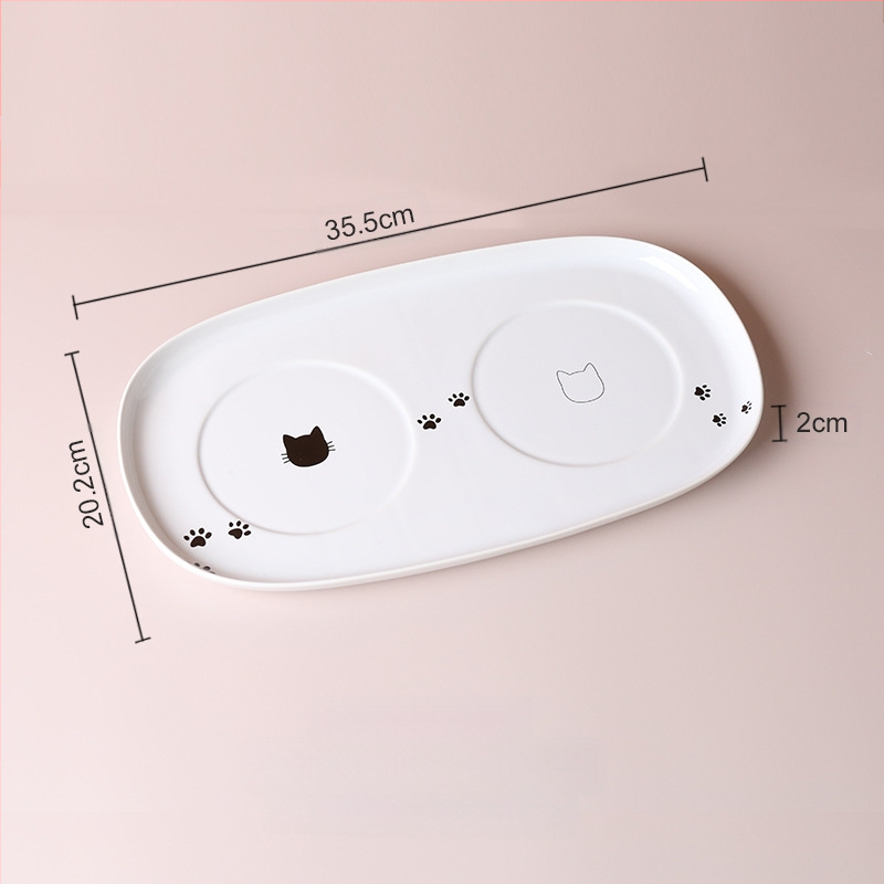 Suupistekonserveeritud kassikauss, ümberminekuvastane lemmikloomade joogikauss, kaelalülisid kaitsev, kõrge jalaga keraamiline kassitoidukauss