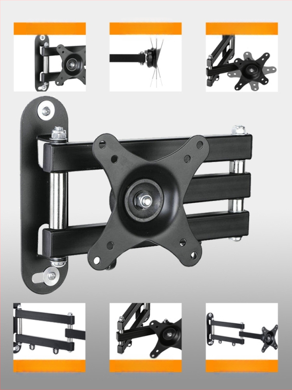 Suport monitor telescopic rotativ, montat pe perete, comutare ecran orizontală și verticală, universal, 17, 24, 27, 32 inch, montat pe perete