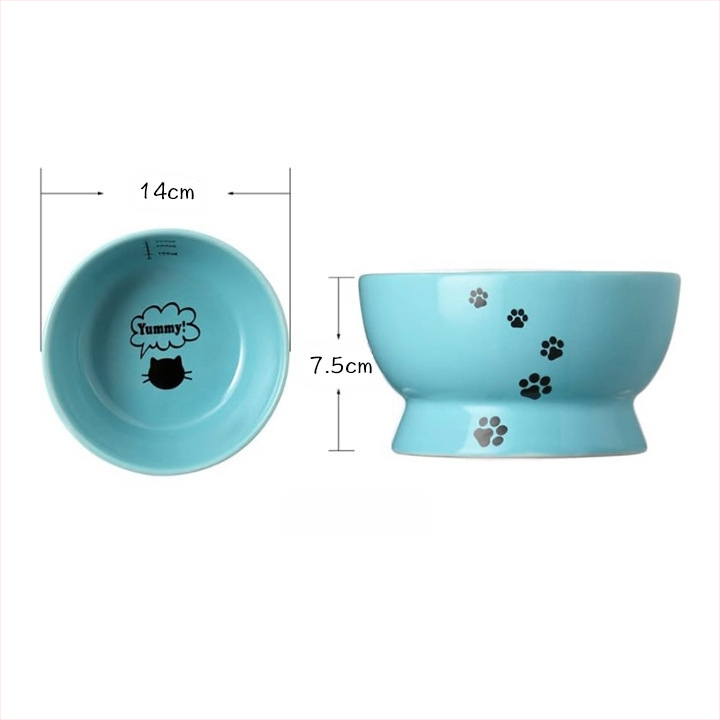 Piiriülene hulgimüügi lemmikloomade joogikauss, löögikindel kassitoidukauss, kõrge jalaga kaldus keraamiline kassikauss, koerakauss, kaelakaitse