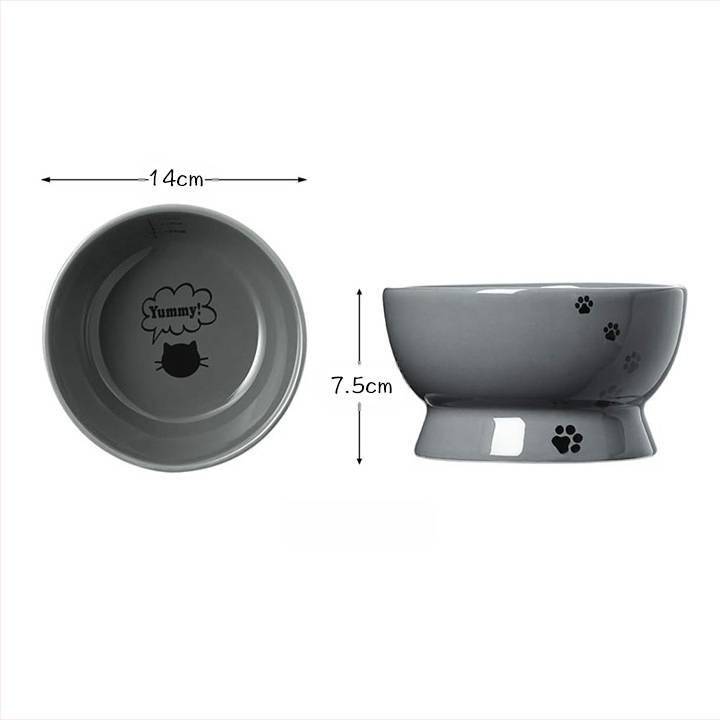 Piiriülene hulgimüügi lemmikloomade joogikauss, löögikindel kassitoidukauss, kõrge jalaga kaldus keraamiline kassikauss, koerakauss, kaelakaitse