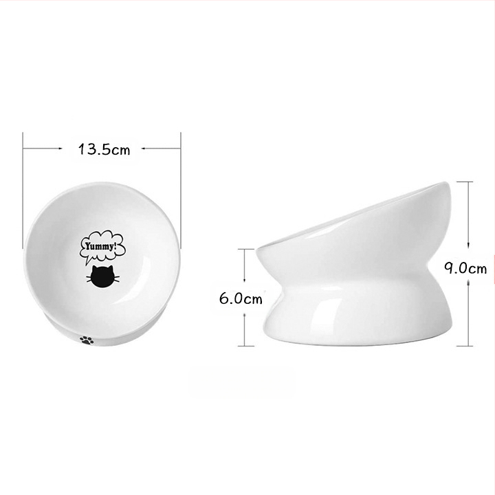 Piiriülene hulgimüügi lemmikloomade joogikauss, löögikindel kassitoidukauss, kõrge jalaga kaldus keraamiline kassikauss, koerakauss, kaelakaitse