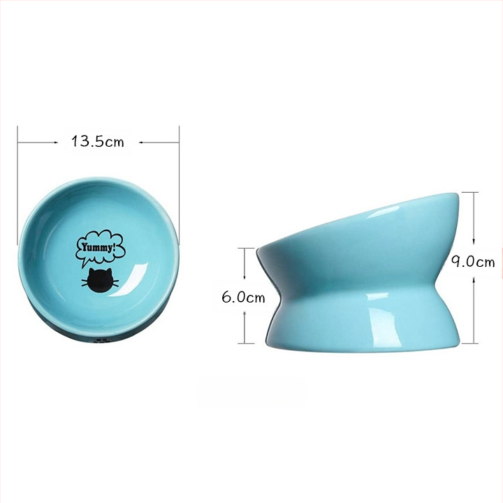 Piiriülene hulgimüügi lemmikloomade joogikauss, löögikindel kassitoidukauss, kõrge jalaga kaldus keraamiline kassikauss, koerakauss, kaelakaitse