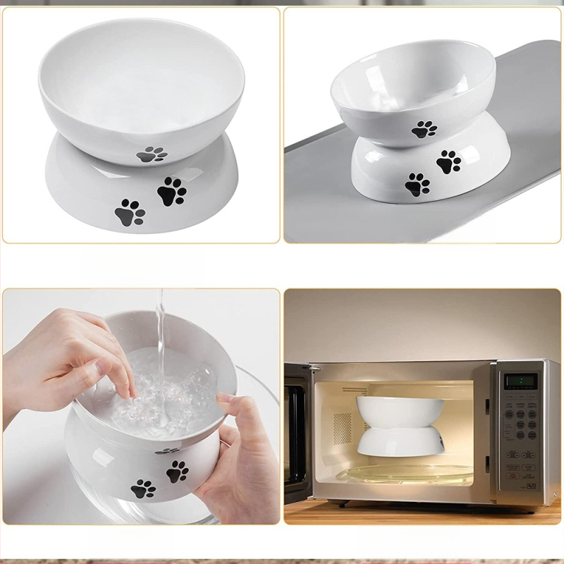 Piiriülene hulgimüügi lemmikloomade joogikauss, löögikindel kassitoidukauss, kõrge jalaga kaldus keraamiline kassikauss, koerakauss, kaelakaitse