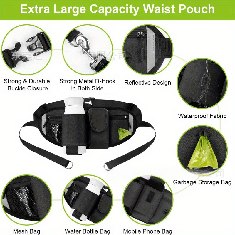 Amazon torba za struk s povodcem za kućne ljubimce, jedna povodica za dva kućna ljubimca, najlonsko uže za sportove na otvorenom, fluorescentna povodica protiv gubitka psa