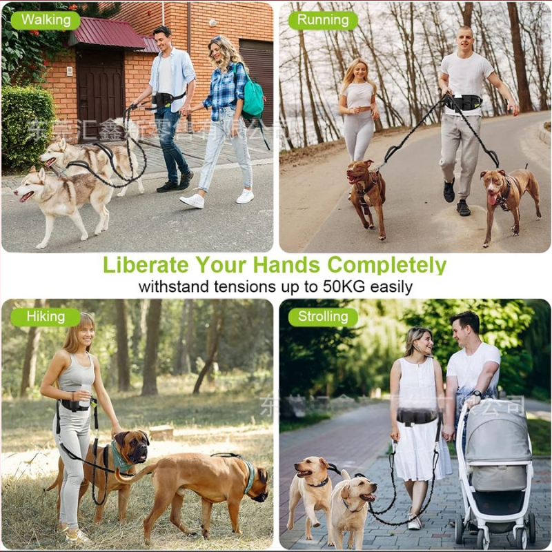 Amazon torba za struk s povodcem za kućne ljubimce, jedna povodica za dva kućna ljubimca, najlonsko uže za sportove na otvorenom, fluorescentna povodica protiv gubitka psa