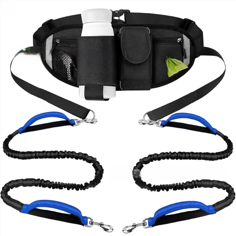 Amazon torba za struk s povodcem za kućne ljubimce, jedna povodica za dva kućna ljubimca, najlonsko uže za sportove na otvorenom, fluorescentna povodica protiv gubitka psa
