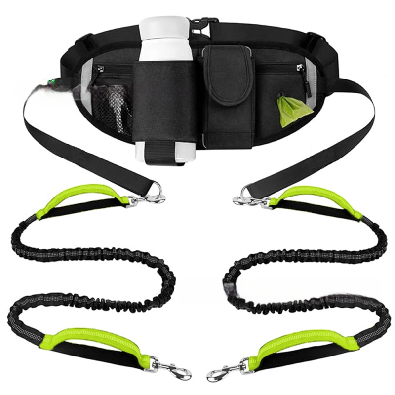 Amazon torba za struk s povodcem za kućne ljubimce, jedna povodica za dva kućna ljubimca, najlonsko uže za sportove na otvorenom, fluorescentna povodica protiv gubitka psa