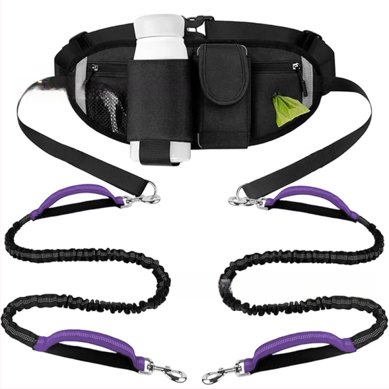 Amazon torba za struk s povodcem za kućne ljubimce, jedna povodica za dva kućna ljubimca, najlonsko uže za sportove na otvorenom, fluorescentna povodica protiv gubitka psa