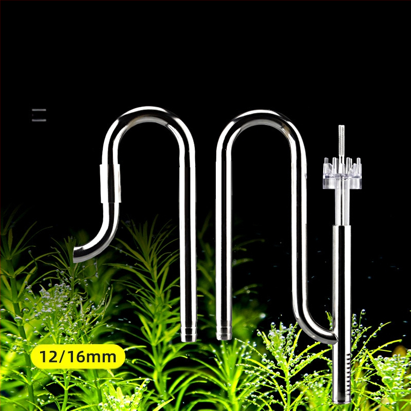 Аксесоари за аквариум за трева, вход и изход от неръждаема стомана за отстраняване на маслено фолио, филтър за аквариум за трева, кофа, оборудване, водопровод