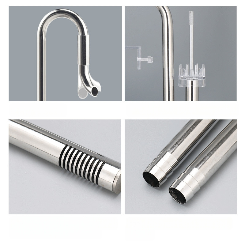 Аксесоари за аквариум за трева, вход и изход от неръждаема стомана за отстраняване на маслено фолио, филтър за аквариум за трева, кофа, оборудване, водопровод