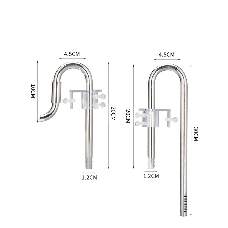 Аксесоари за аквариум за трева, вход и изход от неръждаема стомана за отстраняване на маслено фолио, филтър за аквариум за трева, кофа, оборудване, водопровод