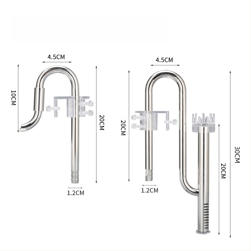 Аксесоари за аквариум за трева, вход и изход от неръждаема стомана за отстраняване на маслено фолио, филтър за аквариум за трева, кофа, оборудване, водопровод