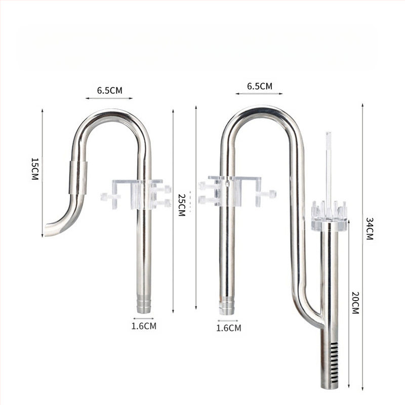 Аксесоари за аквариум за трева, вход и изход от неръждаема стомана за отстраняване на маслено фолио, филтър за аквариум за трева, кофа, оборудване, водопровод