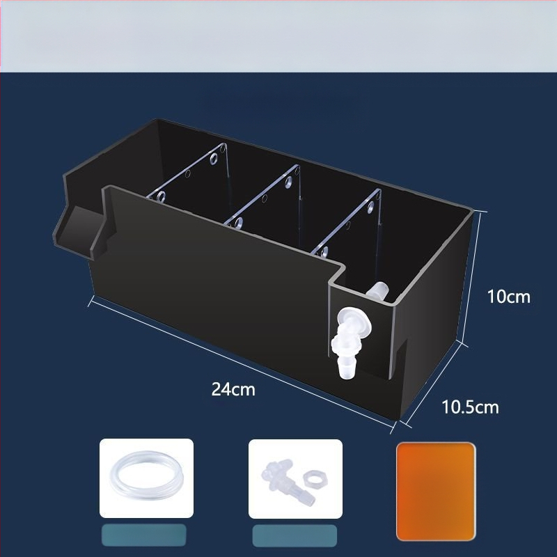 Maza zivju tvertnes filtra ūdens attīrīšanas cikls trīs vienā klusināts ārējais sienas attīrīšanas filtra kaste pilienveida kaste skābekļa padeve