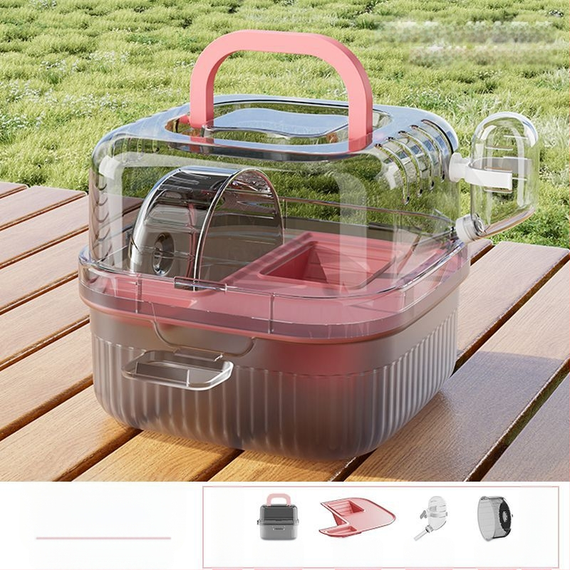 Hamsteri taskust väljas olev puuri meekott kasvas taskust väljas kaasaskantavatest hingavatest tarvikutest kuldne karu läbipaistev taskust väljas olev väikese lemmiklooma seljakott