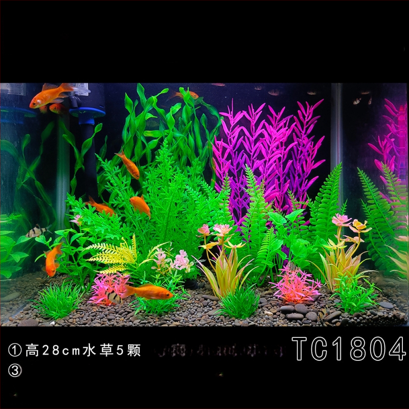 Akvaariumi haljastus, täielik simulatsioonivee rohu kaunistuskomplekt, akvaariumi plastist võltsvetikad, laisk pakend, hulgimüük