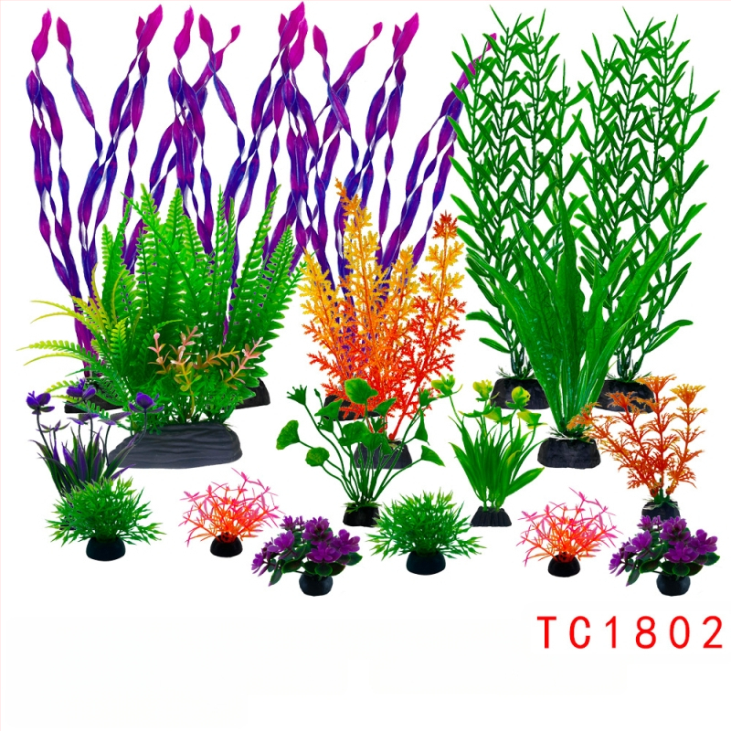 Akvaariumi haljastus, täielik simulatsioonivee rohu kaunistuskomplekt, akvaariumi plastist võltsvetikad, laisk pakend, hulgimüük