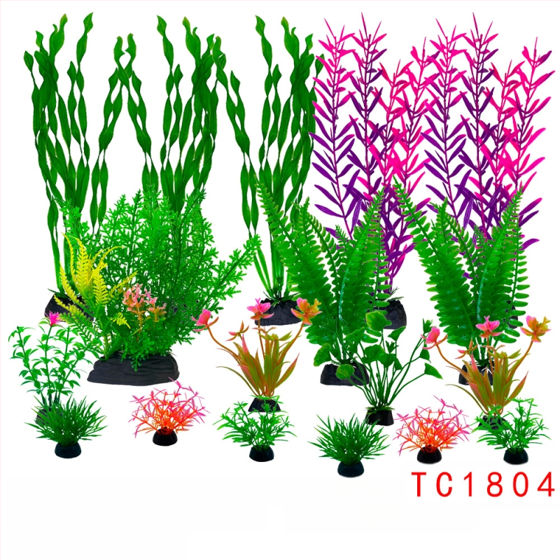 Akvaariumi haljastus, täielik simulatsioonivee rohu kaunistuskomplekt, akvaariumi plastist võltsvetikad, laisk pakend, hulgimüük
