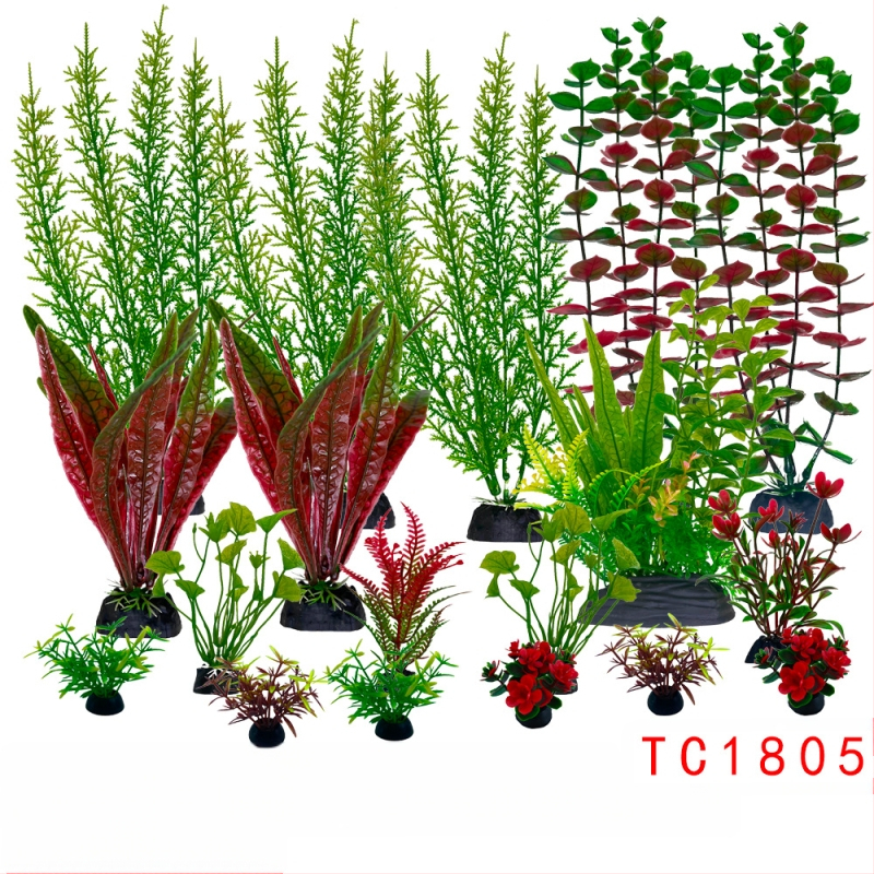 Akvaariumi haljastus, täielik simulatsioonivee rohu kaunistuskomplekt, akvaariumi plastist võltsvetikad, laisk pakend, hulgimüük