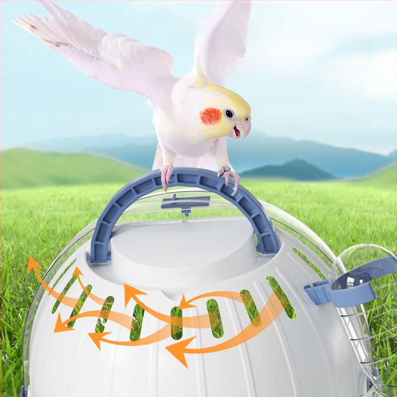 Papagoi väljamineva puuri kaasaskantav puur tiigri nahast pojengilindude reisiseljakott ümmarguse linnupuuri tarvikutega lind