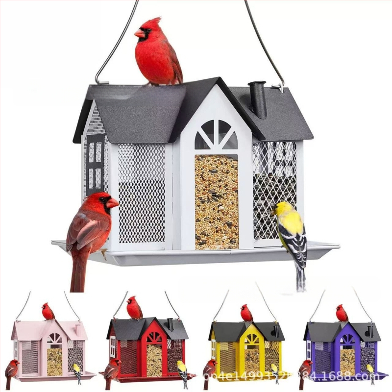 Piiriülene uus loominguline metallist lindude söötja sisehoovi kiikmaja kolibri söötja rippuv välistingimustes kaunistamine