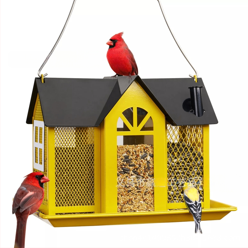 Piiriülene uus loominguline metallist lindude söötja sisehoovi kiikmaja kolibri söötja rippuv välistingimustes kaunistamine