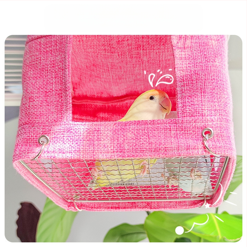 Papagoi roostevabast terasest põhjavõrk, lahe maja suvine linnupesa, rippuv linnupesa, hingav põhjavõrk, magamistelgi linnumänguasi