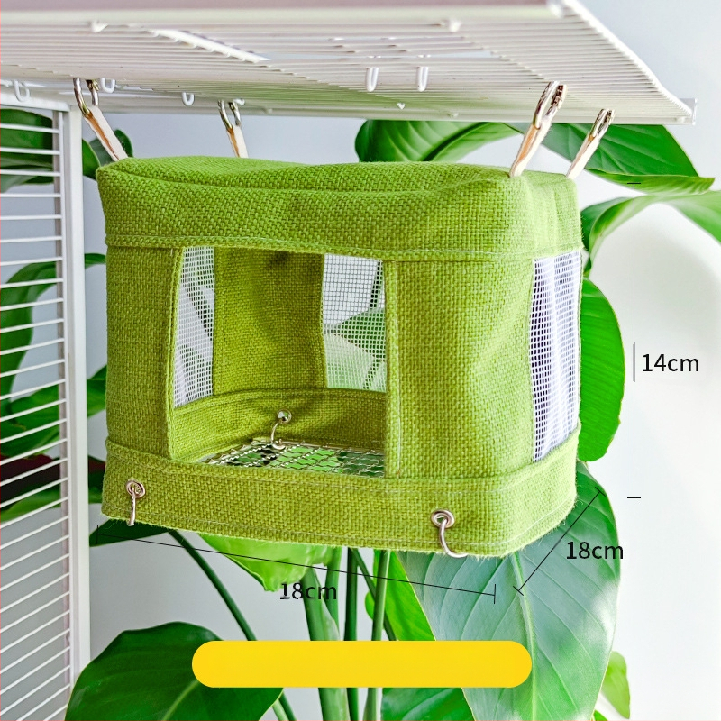 Papagoi roostevabast terasest põhjavõrk, lahe maja suvine linnupesa, rippuv linnupesa, hingav põhjavõrk, magamistelgi linnumänguasi