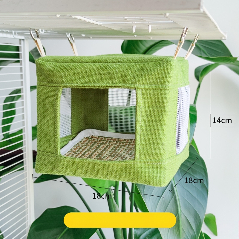 Papagoi roostevabast terasest põhjavõrk, lahe maja suvine linnupesa, rippuv linnupesa, hingav põhjavõrk, magamistelgi linnumänguasi