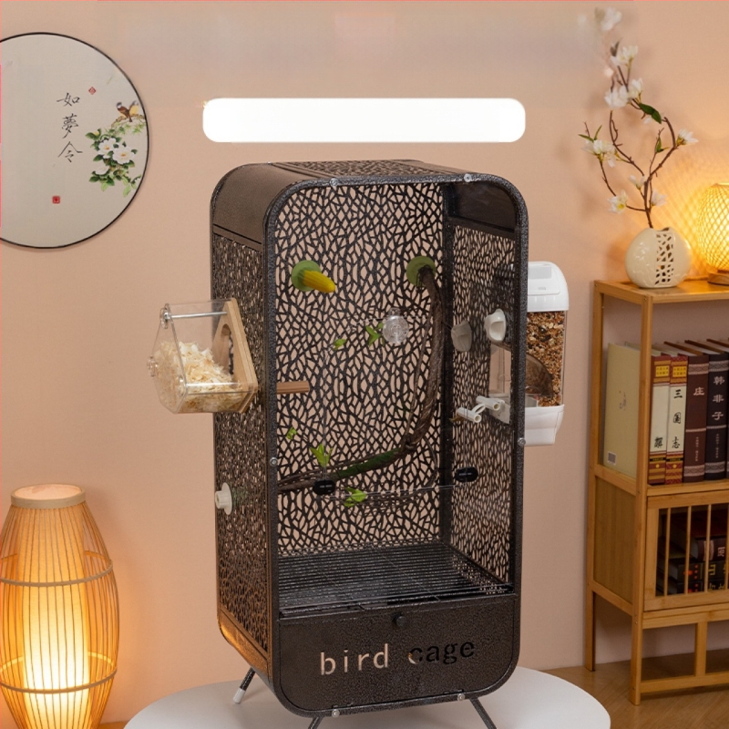 Uus läbipaistev papagoi linnupuuri panoraamne akrüülpuur pritsmekindel dekoratiivne villa kodulinnupuuri vitriinpuuri hulgimüük