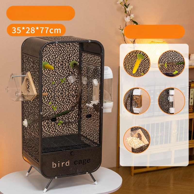 Uus läbipaistev papagoi linnupuuri panoraamne akrüülpuur pritsmekindel dekoratiivne villa kodulinnupuuri vitriinpuuri hulgimüük