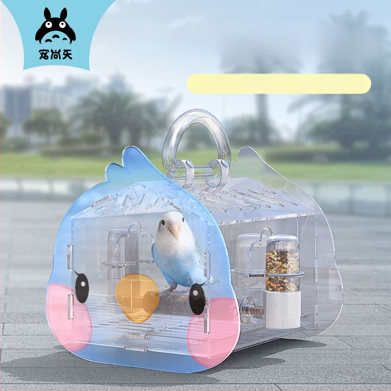 Lemmiklooma Shang Tian papagoi puuriga Läbipaistev väljasõidupuur Linnuvaatluspuur Tiigri nahast pojengist Xuan Fengi dekoratiivne akrüül väljasõidupuur