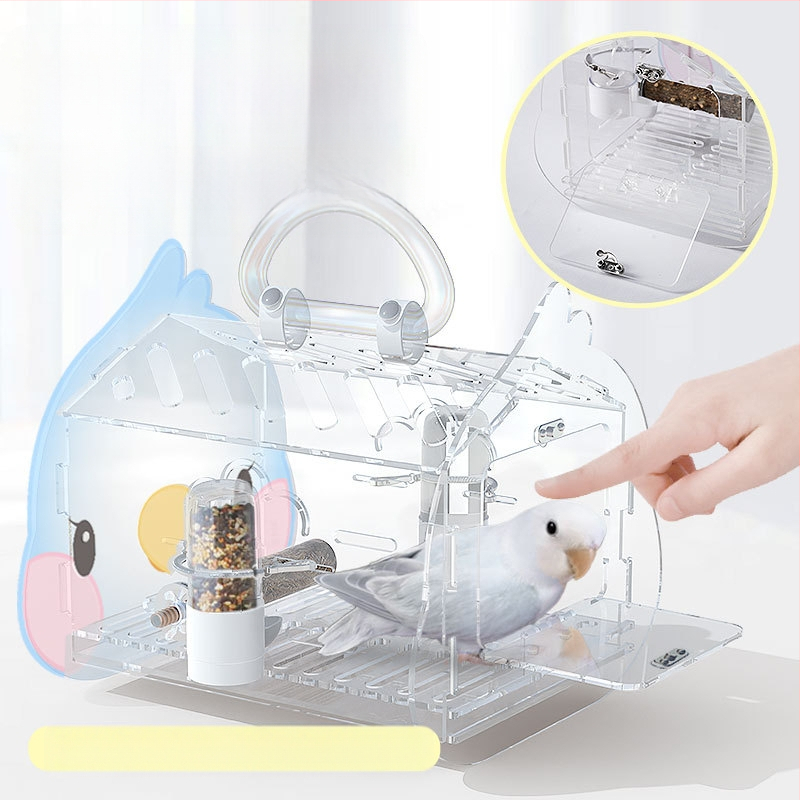 Lemmiklooma Shang Tian papagoi puuriga Läbipaistev väljasõidupuur Linnuvaatluspuur Tiigri nahast pojengist Xuan Fengi dekoratiivne akrüül väljasõidupuur